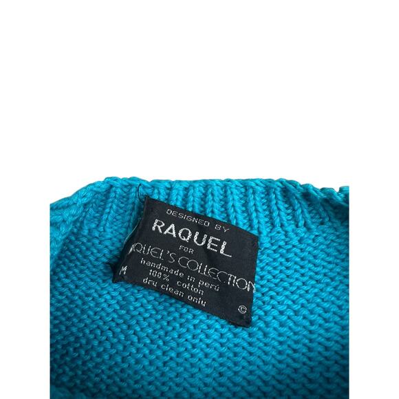 Vintage Raquel Collection Womens Medium Adam & Eve Cotton Knit Sweater VTG - Picture 3 of 6